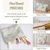 Fresh Green Purple Floral Makeup Pouch