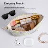Fresh Green Purple Floral Makeup Pouch