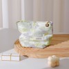 Fresh Green Purple Floral Makeup Pouch