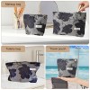 Dark Blue Floral Makeup Pouch