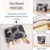 Dark Blue Floral Makeup Pouch