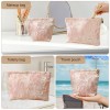 Embossed Pink Floral Makeup Pouch