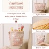 Embossed Pink Floral Makeup Pouch