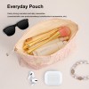 Embossed Pink Floral Makeup Pouch