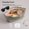 Forest Green Floral Embroidered Makeup Pouch