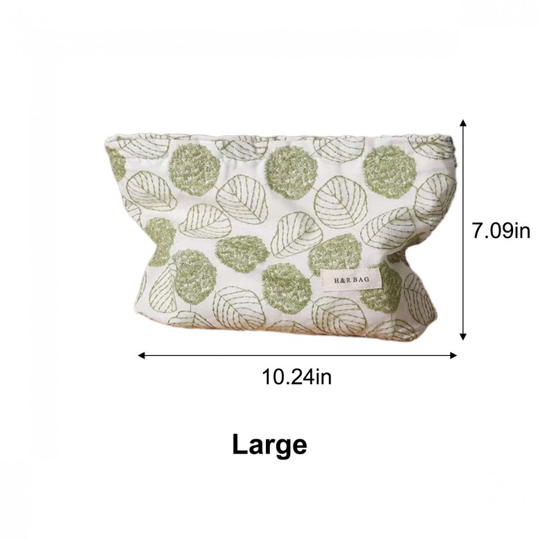 Fresh Cotton Linen Embroidered Makeup Pouch Fresh Cotton Linen Embroidered Makeup Pouch