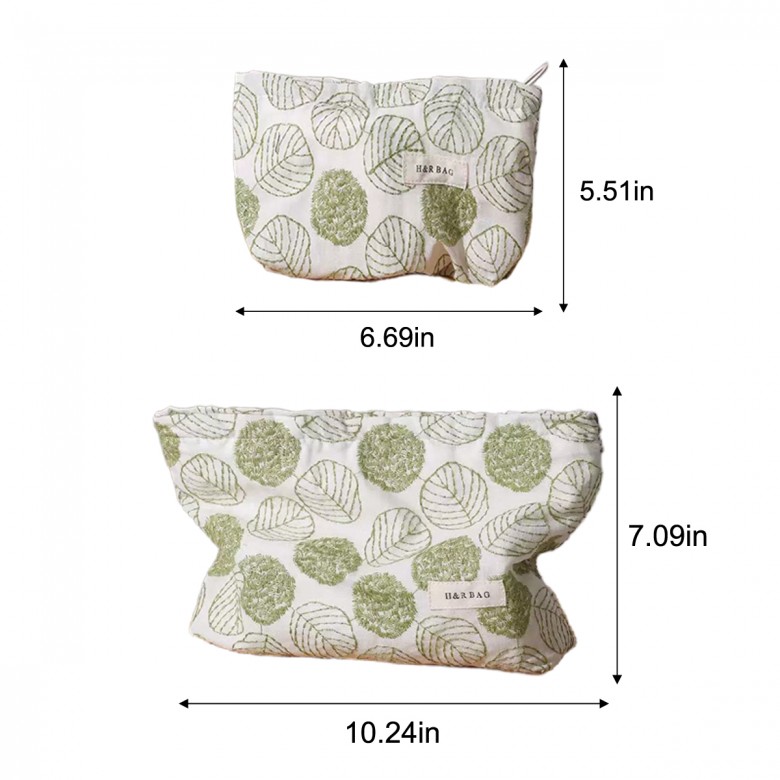 Fresh Cotton Linen Embroidered Makeup Pouch Fresh Cotton Linen Embroidered Makeup Pouch