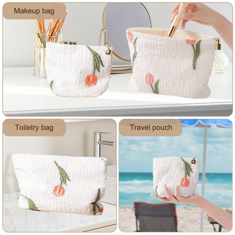 Organic Cotton Tulip Makeup Pouch Organic Cotton Tulip Makeup Pouch