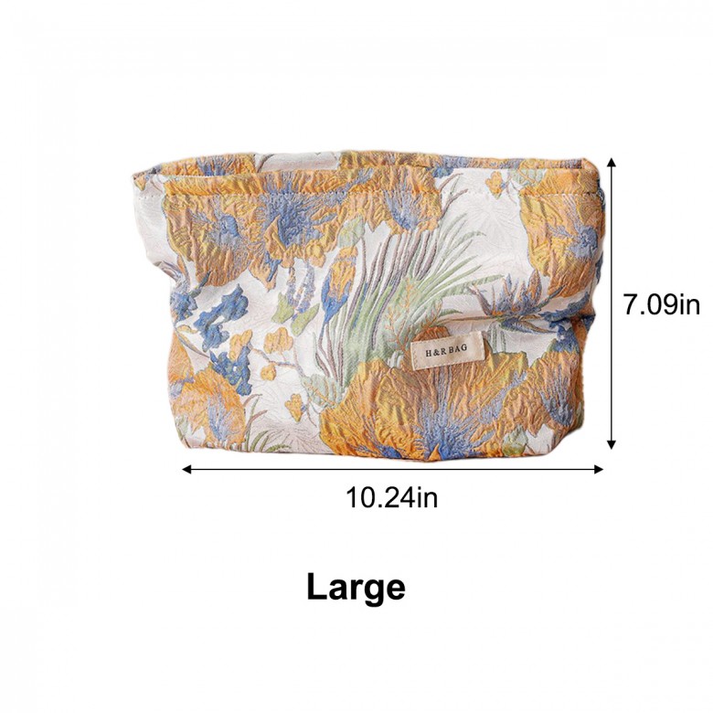 Yellow Floral Makeup Pouch Yellow Floral Makeup Pouch