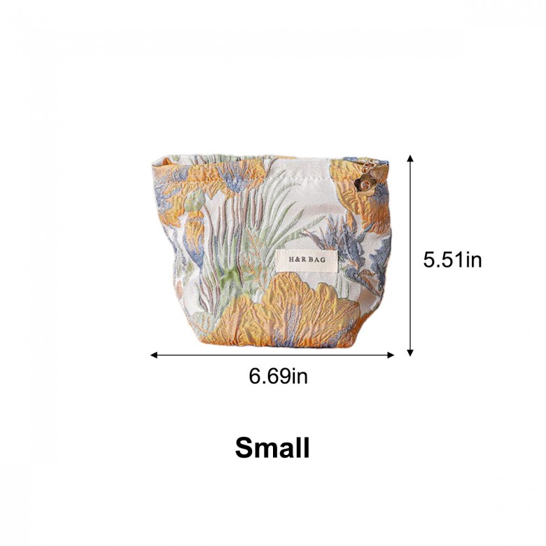 Yellow Floral Makeup Pouch Yellow Floral Makeup Pouch