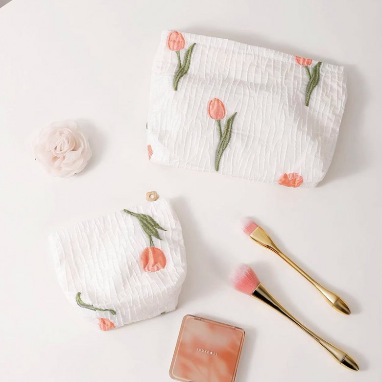 Organic Cotton Tulip Makeup Pouch Organic Cotton Tulip Makeup Pouch