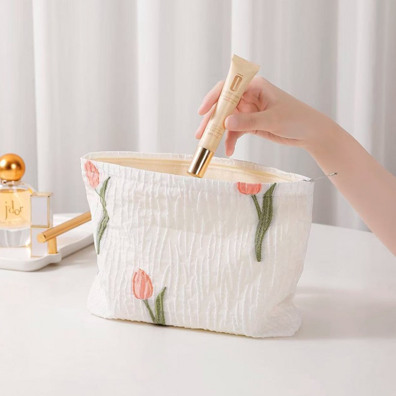 Organic Cotton Tulip Makeup Pouch Organic Cotton Tulip Makeup Pouch