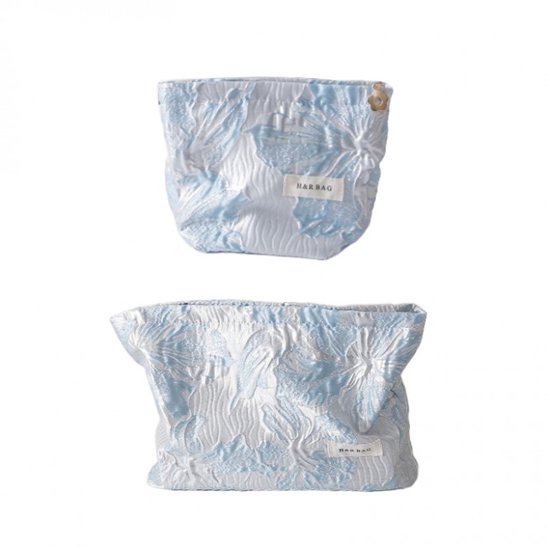 Blue Floral Makeup Bag Set 2PCS Blue Floral Makeup Bag Set 2PCS