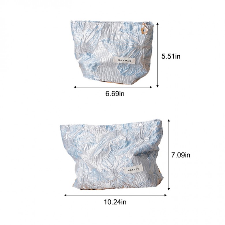 Blue Floral Makeup Bag Set 2PCS Blue Floral Makeup Bag Set 2PCS