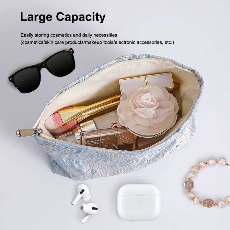 Blue Floral Makeup Bag Set 2PCS Blue Floral Makeup Bag Set 2PCS