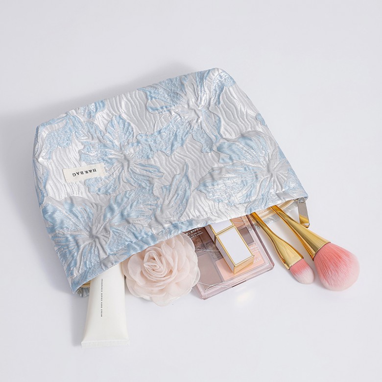 Blue Floral Makeup Bag Set 2PCS Blue Floral Makeup Bag Set 2PCS