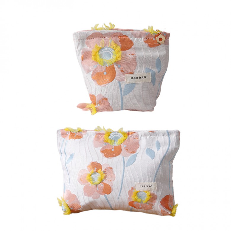 Floral Makeup Pouch Set for Purse 2PCS Floral Makeup Pouch Set for Purse 2PCS