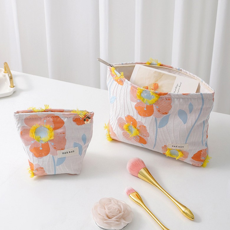 Floral Makeup Pouch Set for Purse 2PCS Floral Makeup Pouch Set for Purse 2PCS