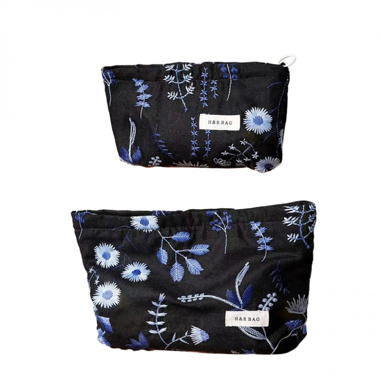 Handmade Embroidered Cosmetic Bag Set 2PCS Handmade Embroidered Cosmetic Bag Set 2PCS