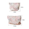 Pink Floral Canvas Makeup Bag