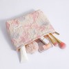 Pink Floral Canvas Makeup Bag