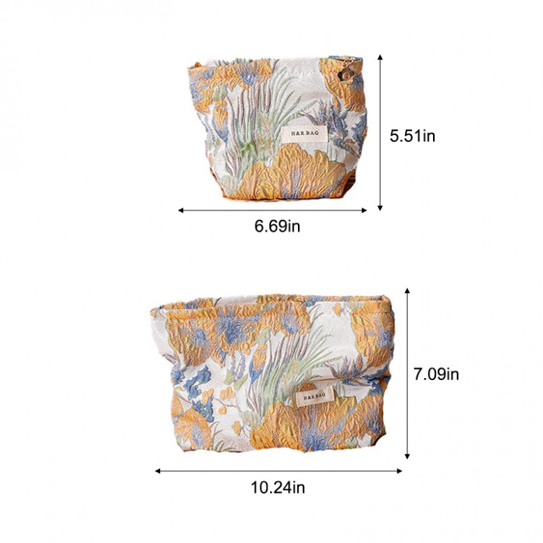 Yellow Floral Makeup Pouch Yellow Floral Makeup Pouch