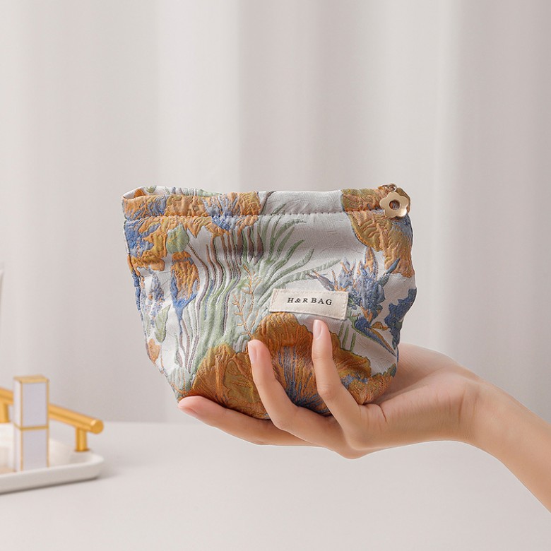 Yellow Floral Makeup Pouch Yellow Floral Makeup Pouch