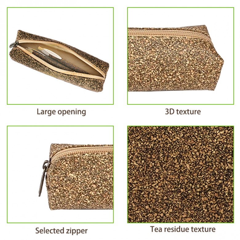 Eco-friendly Tea Leaf Pencil Case Makeup Brush Bag Eco-friendly Tea Leaf Pencil Case Makeup Brush Bag