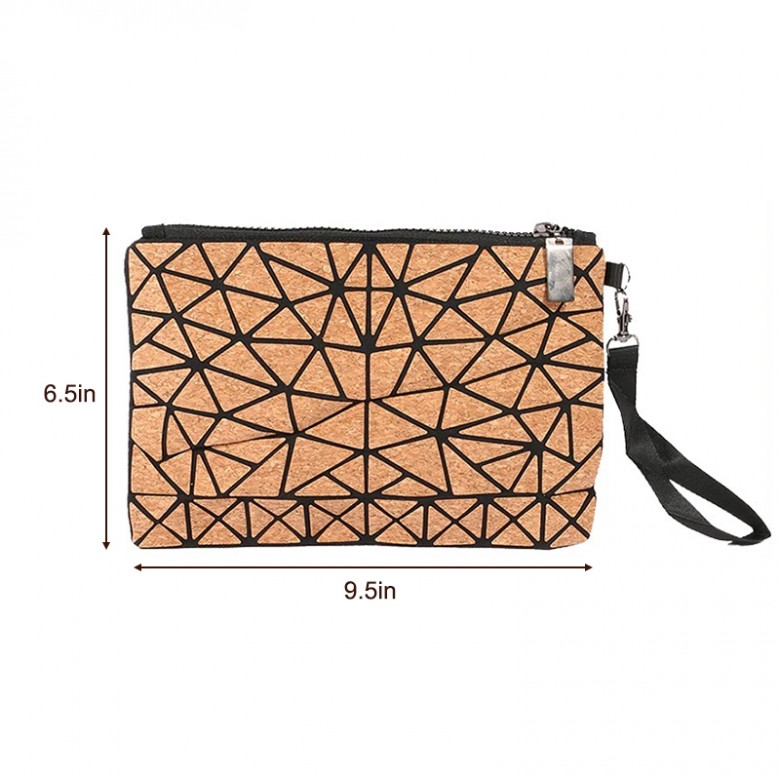 Natural Cork Geometric Makeup Bag Natural Cork Geometric Makeup Bag